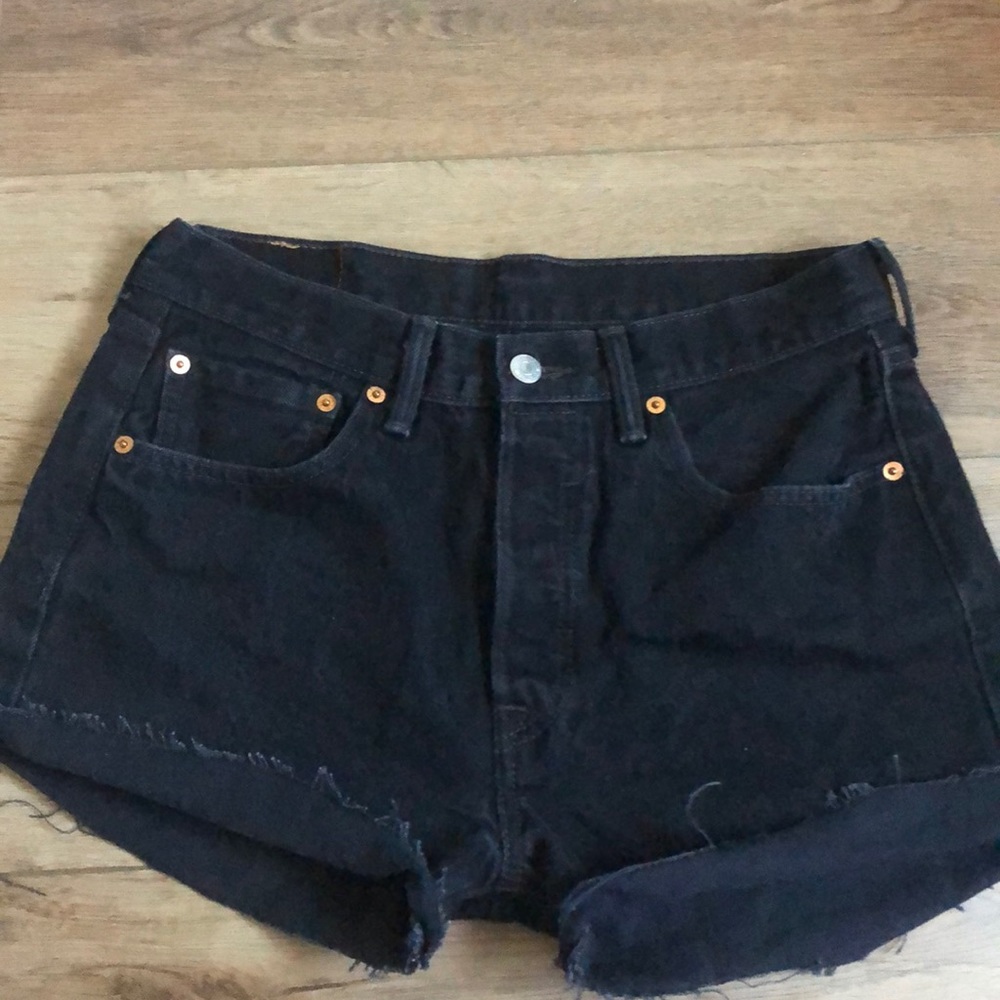 Vintage Black Levi 501 Button Fly Shorts